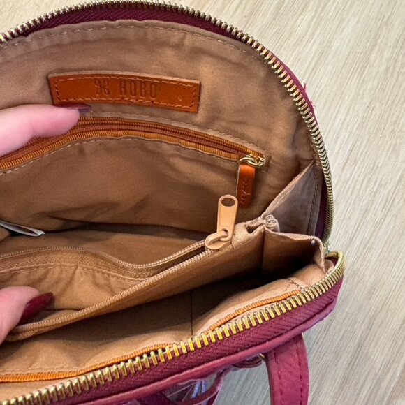 ** HOBO Leather Red Pink Mini Crossbody Purse Bag - Picture 9 of 9